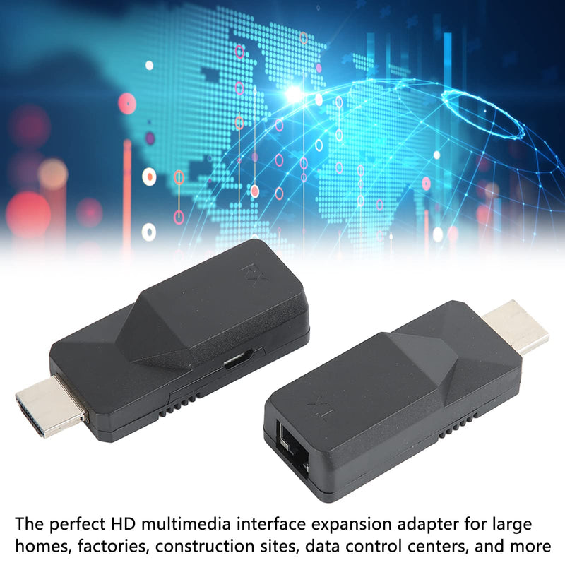 gernie HDMI Transmitter and Receiver, 165ft RJ45 to HDMI Extender Cat5 Cat6 Ethernet Wireless HDMI Transmitter Receiver Full HD 1080P HDMI Long Distance Extender Adapter for Laptop, PC