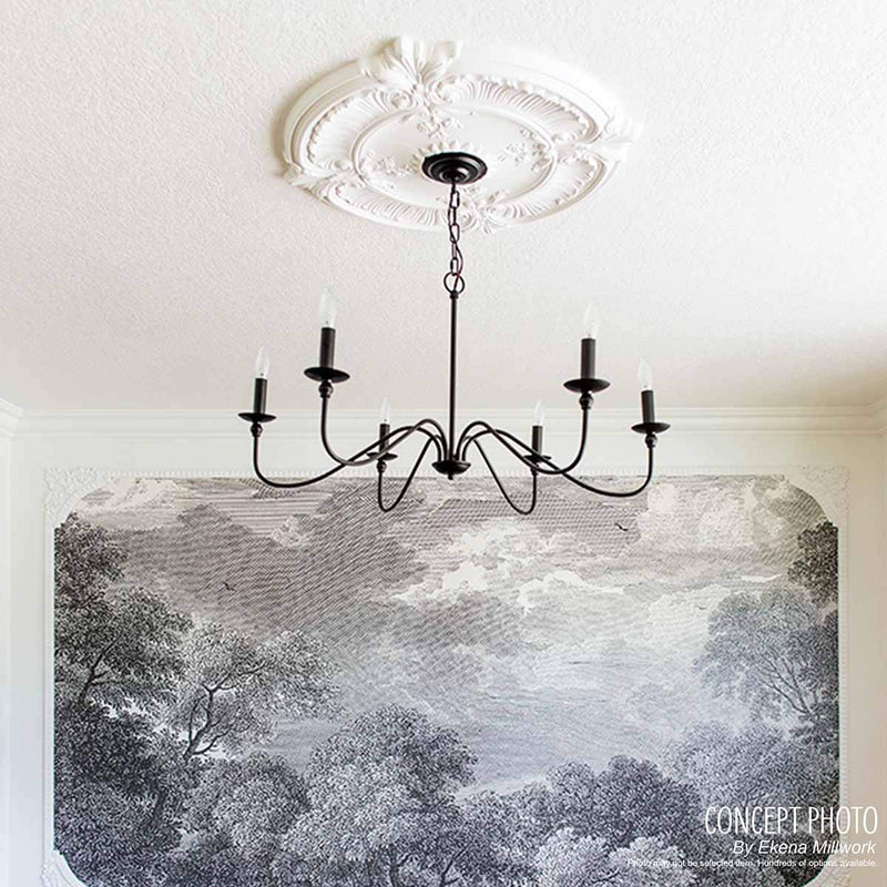 Ekena Millwork CM18GAWHF Granada Ceiling Medallion fits Canopies up to 6 5/8, Witch Hazel Witch Hazel (Flat Finish)
