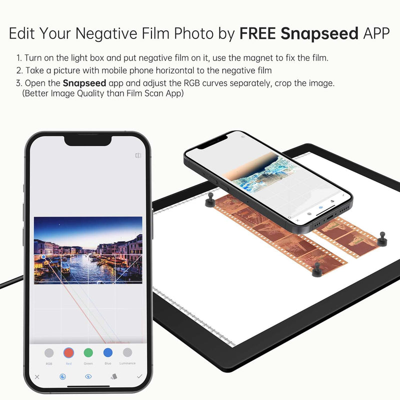 Magnetic Slide Viewer Light 5600K 12”x8” Ultra-Thin Adjustable Brightness Backlight for Slides and 35mm Film Negative Scanning 12"x 8"Magnetic Version