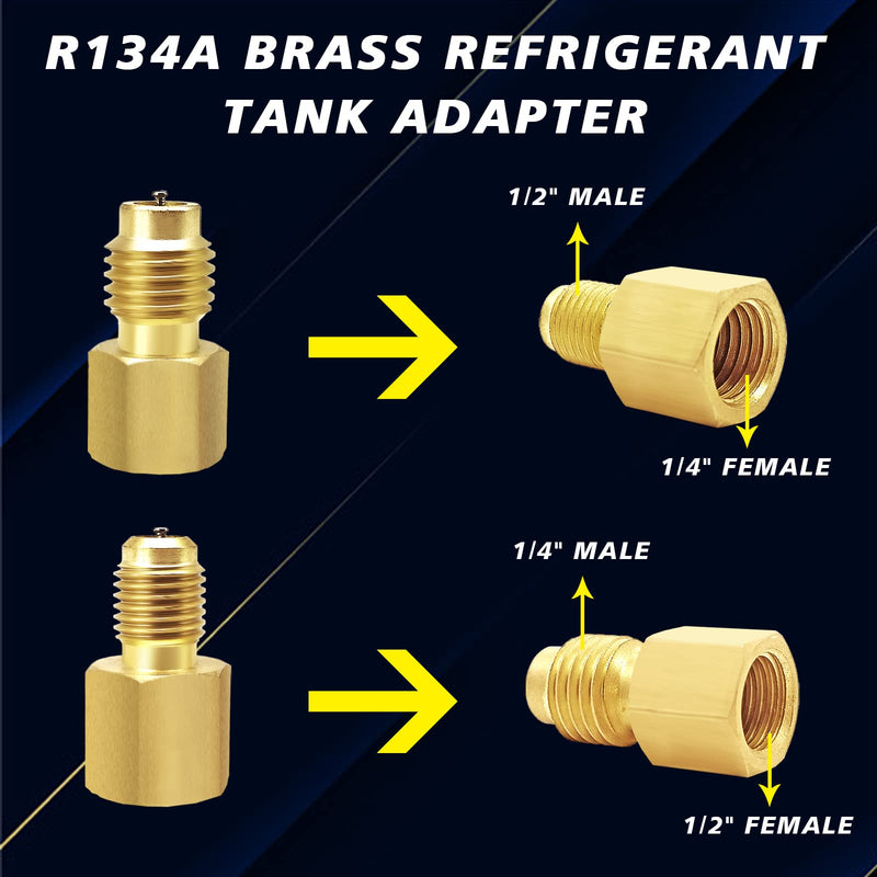 Boltigen R134A Can Tap, R134A Self-Sealing and Puncture Style Refrigerant Can Tap Valves with Refrigerant Tank Adapters for Refilling Automotive Air Conditioning Systems