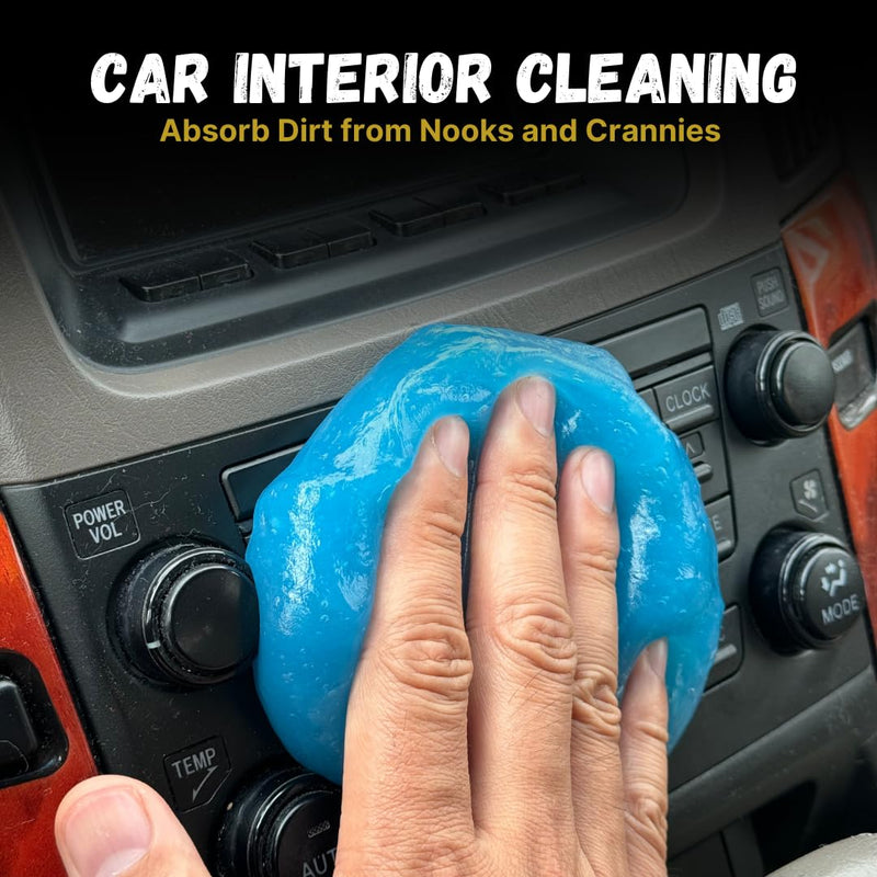 Car Cleaning Gel, Removes Dust, Debris, Pet Hair, Dashboard Air Vents Residue-Free, Reusable, Cleans Hard to Reach Areas Blue Slime