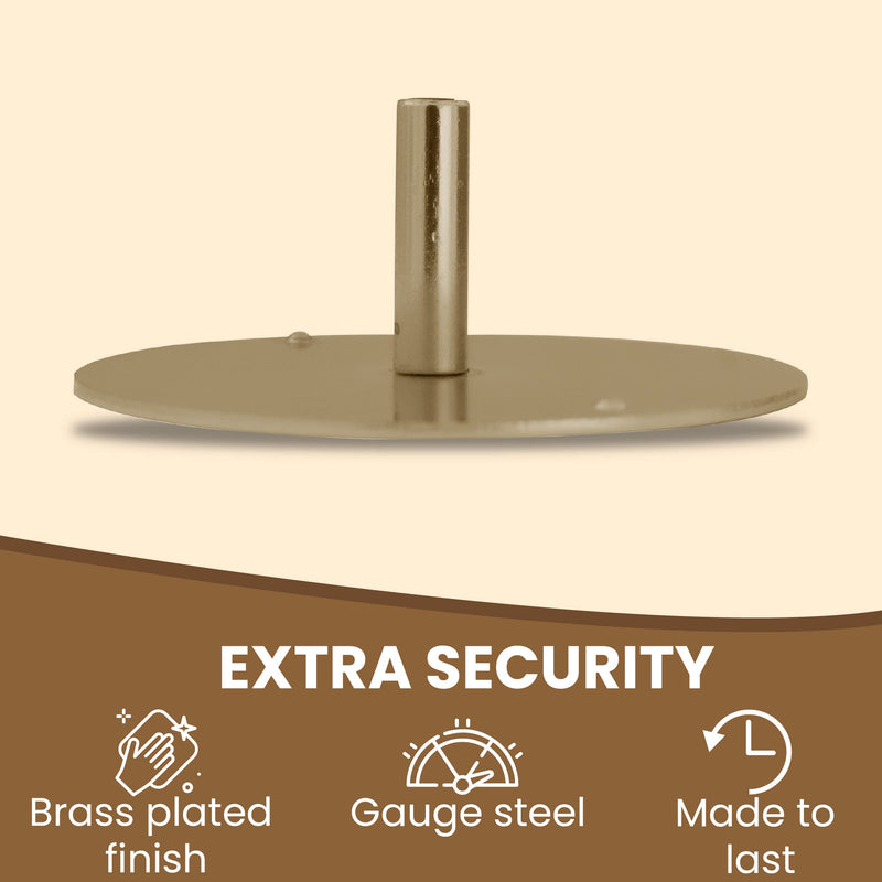 NU-Set 8 x 2171-3 Door Hole Cover Steel Plate Brass Finishing, 8 Pack