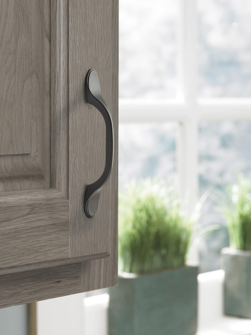 Amerock Ravino 3 inch (76mm) Center-to-Center Matte Black Cabinet Pull - 10 Pack