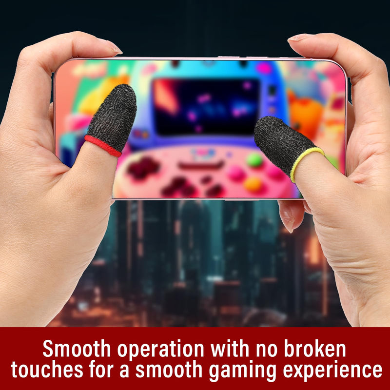 40 Pcs Finger Sleeves, Gaming Finger Sleeve for Gaming Thumb Sleeves Gaming Finger Protector Thumb Sleeve Anti Sweat Breathable Touchscreen Finger Cover for Phone Game (4 Colors)