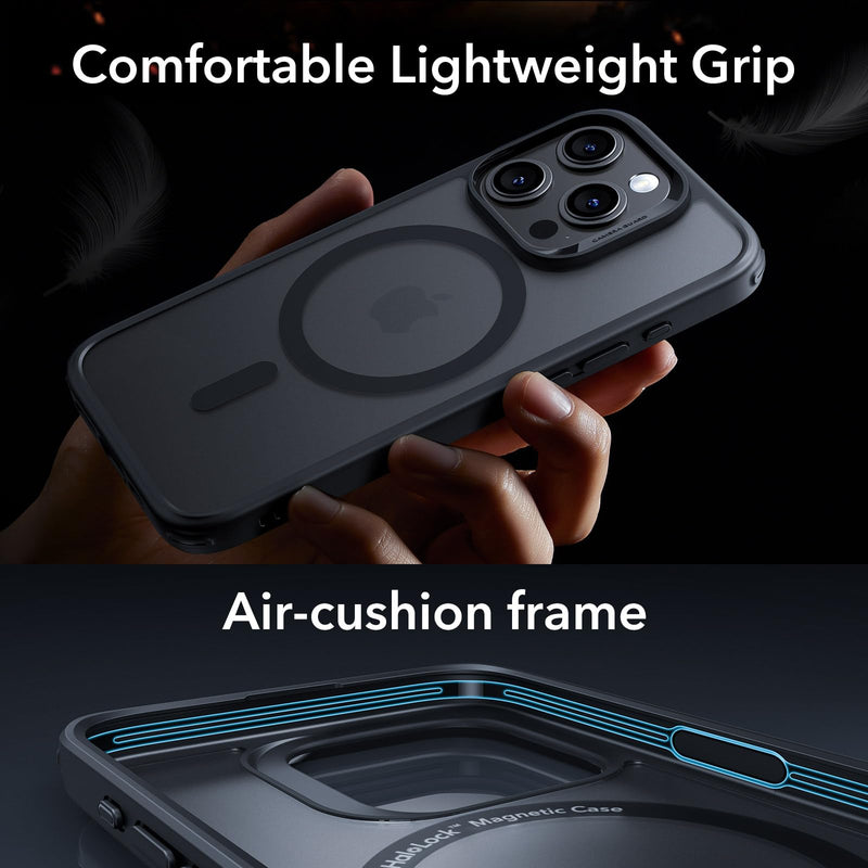 ESR for iPhone 15 Pro Case Set, Translucent Matte Case with Screen Protector, Compatible with MagSafe, Military-Grade Protection, Classic Series, Frosted Black