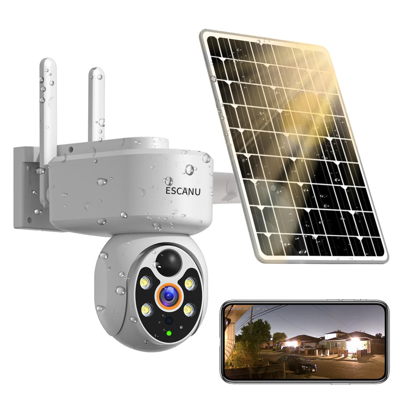 Wireless Home Security Cameras,Solar Power PTZ Outdoor Cameras,Motion Detection,Night Vision,Water-Proof,2-Way Audio,No Subscription Fee,Cloud/SD Card Storage Add-on IPC
