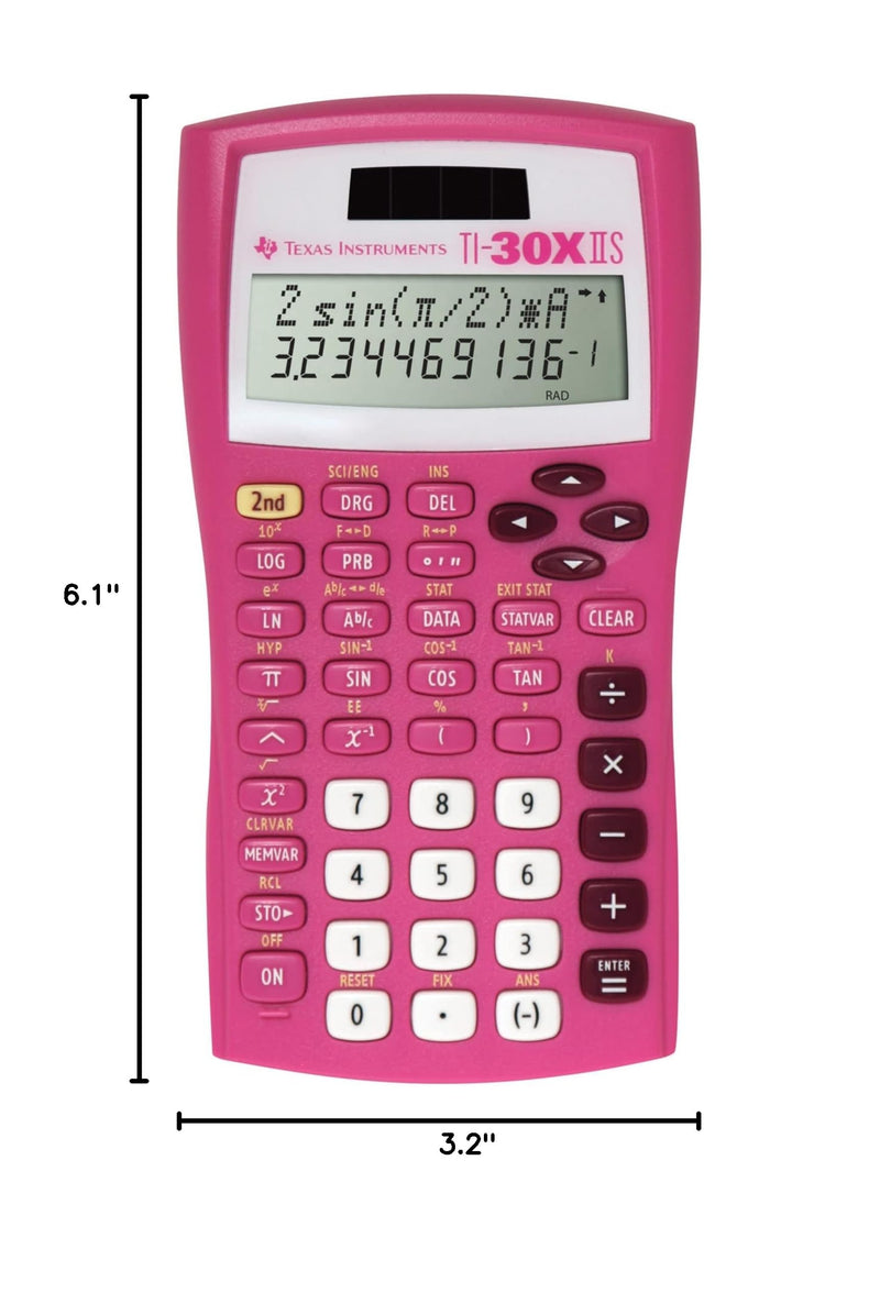 Texas Instruments TI-30X IIS 2-Line Scientific Calculator, Pink