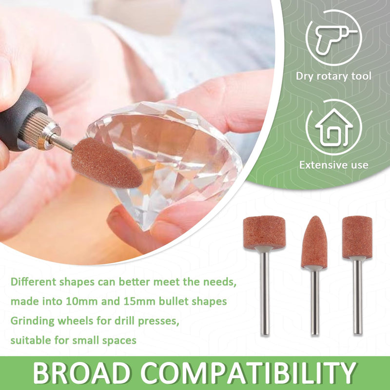 EPLZON Grinding Chisel for Dremel Rotary Tool Grinding Stone Grinding Drill with 1/8" Shank for Grinding Polishing Deburring Iron Metal (Pack of 45pcs)
