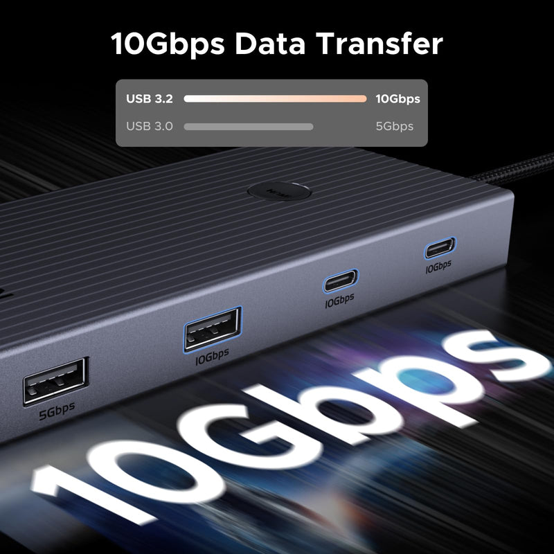 UGREEN Revodok Pro 9 in 1 USB C Hub Gigabit Ethernet Adapter 4K@60Hz HDMI, 100W PD Charging, USB A Data Ports, SD/TF Card Reader Compatible with Mac M1, M2, M3,M4, Steam Deck