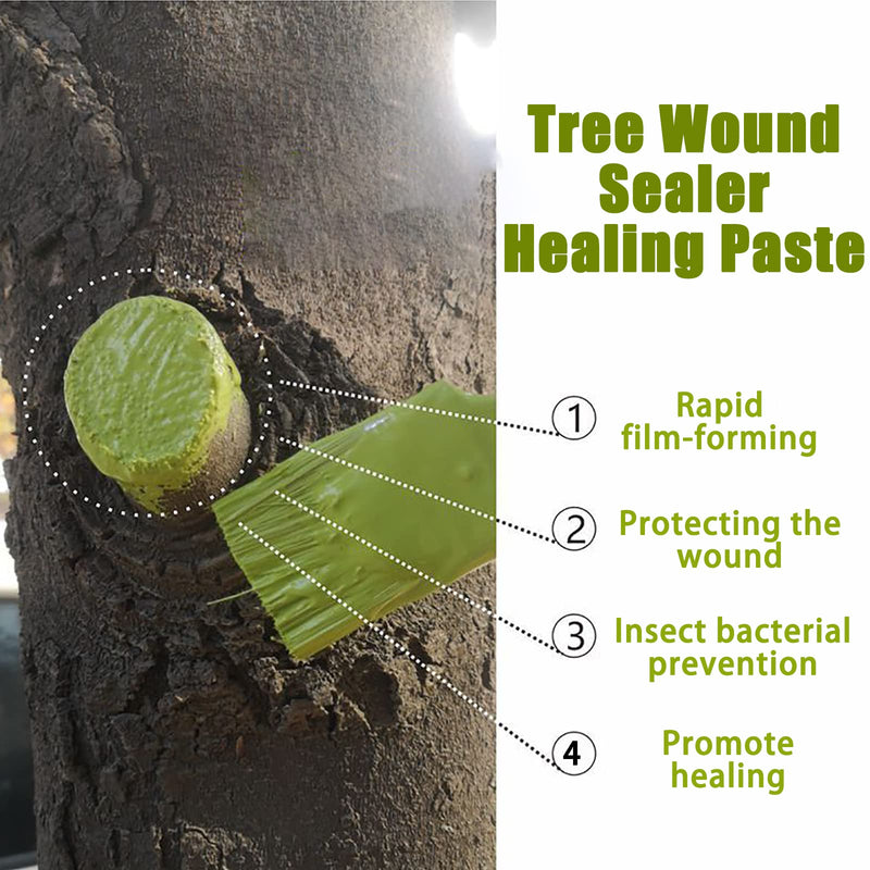 Tree Wound Sealer, Tree Pruning Sealer, Tree Grafting Supplies, Tree Wound Sealer Healing Paste, Bonsai Cut Paste, Pruning Sealer And Tree Wound Dressing for Trees, Shrubs, Roses (5Pcs*100g +5*Brush) 5Pcs*100g +5*Brush