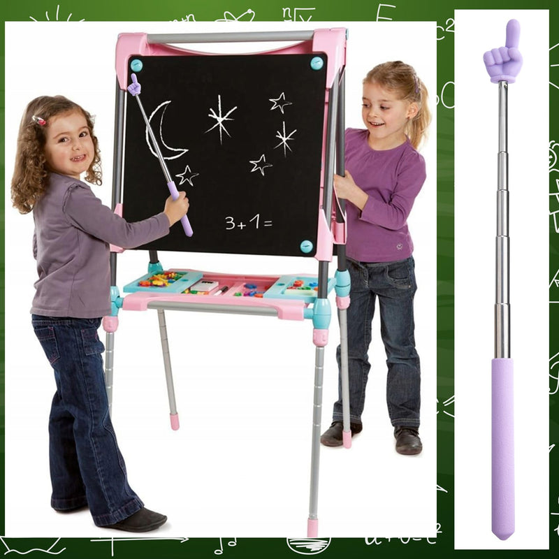 Pointer Finger Sticks, Macaron Purple Retractable Teacher Pointer Stick, Extendable Hand Pointer Sticks, Adjustable Hand Pointer for Reading, Speeches - 1PCS