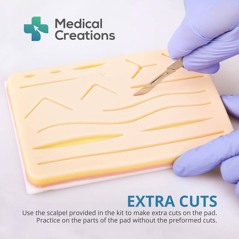 Surgical Suture Kit - Featuring Certified Surgeons Suturing Video Series and E-Book Training Guide - Silicone Suturing Pad with Tool Kit - for Medical Students