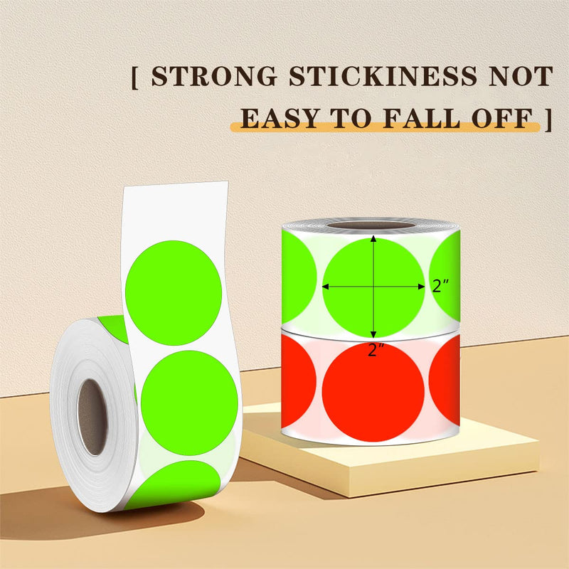 PARLAIM 2 inch Fluorescent Green Color Coding Sticker, 500PCS Round Circle Dot Labels High Visibility for Shooting Target Paster 1 Roll-500PCS