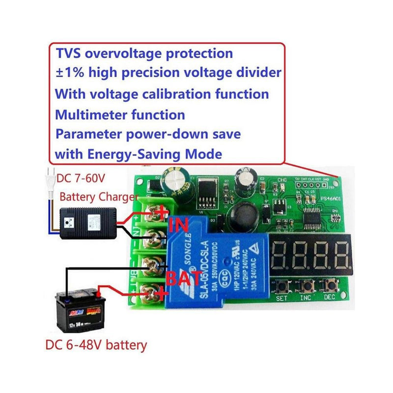 12V 24V 48V charger board, lead acid lithium battery overcharge protection board charging control module with LED display
