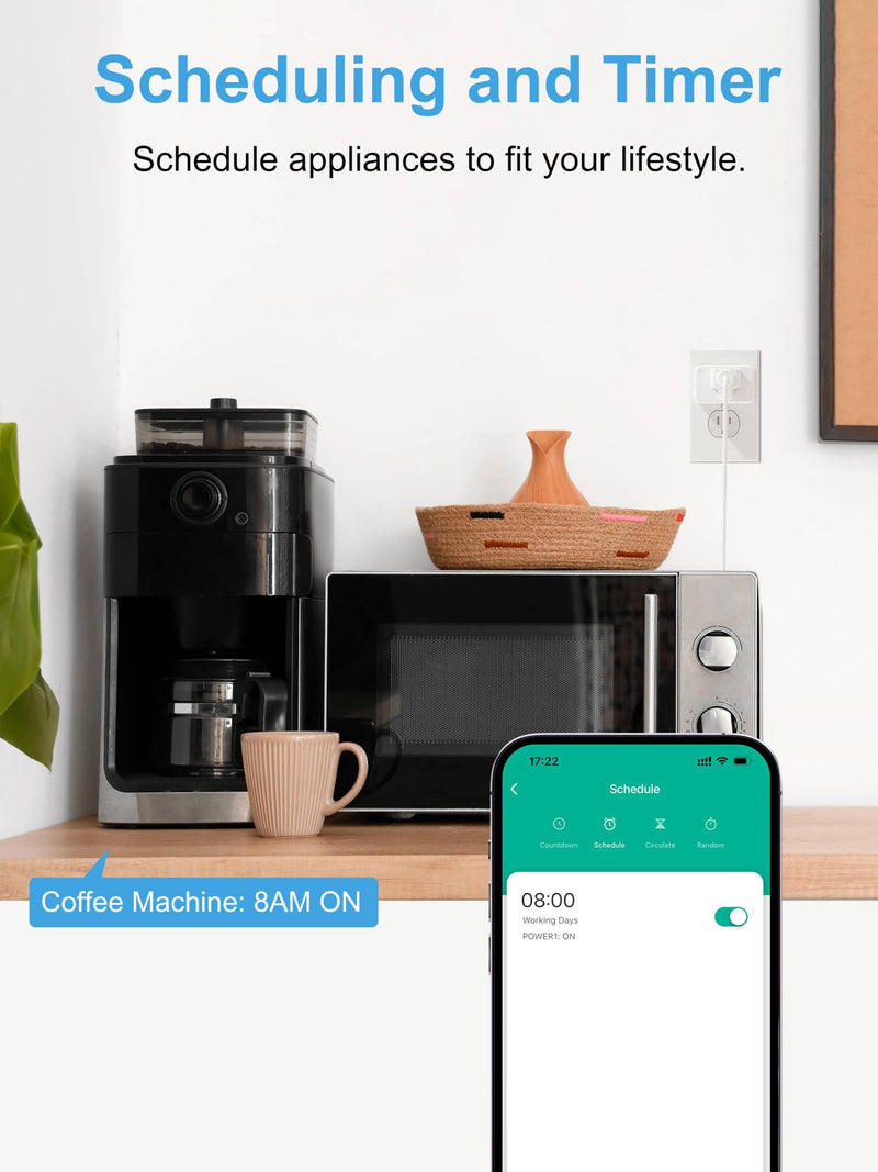 EIGHTREE Zigbee Smart Plug 15A, Energy Monitoring, 𝗭𝗶𝗴𝗯𝗲𝗲 𝗛𝘂𝗯 Required, ETL Certified, Smart Plugs that Compatible with Alexa & Home Assistant & SmartThings, 4 Packs 4 Pack