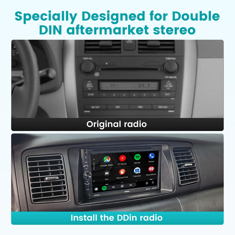 Double DIN Aftermarket Radio Installation Dash Kit for 2003-2008 Toyota Corolla Radio Dash Stereo Mounting Installation Trim Bezel Bracket Kits