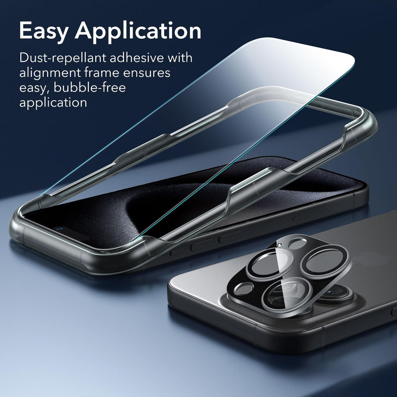 ESR for iPhone 15 Pro Case Set, Translucent Matte Case with Screen Protector, Compatible with MagSafe, Military-Grade Protection, Classic Series, Frosted Black