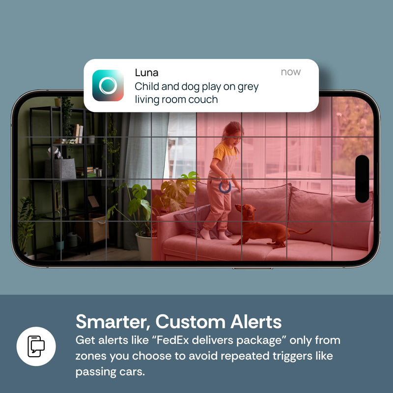 Luna 2K Indoor Cameras for Home Security, 2.4GHz & 5GHz WiFi, 360-Degree Pan-Tilt, Built-in Spotlight, Human Auto Tracking, Siren, Pet/Dog/Baby Camera with Phone app, Black (2025 Upgrade Version) V3 Black