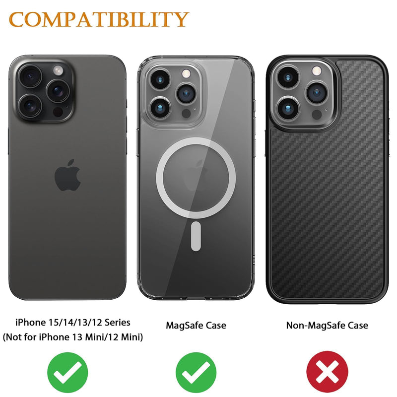 LOHASIC Magnetic Wallet, Compatible with MagSafe, Safe RFID Blocking, Stretchy Holder up to 10 Cards, Lychee Grain PU Leather Zipper Pocket, Mag Stick on Phone, for iPhone 15/14/13/12 Series - Black Black-Lychee Grain