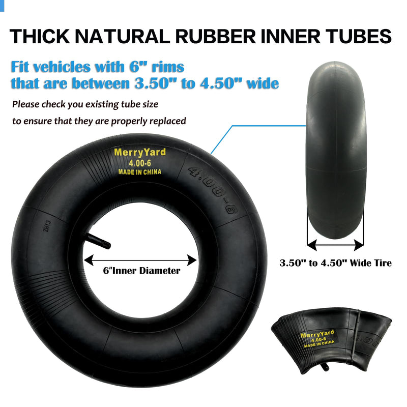 2-Pack of 13 * 4.00-6" Inner Tubes,TR13 Straight Valve Stem,High air tightness,Heavy Duty Replacement for Hand Truck,Wheelbarrows,Mowers,Utility Wagon,for 4.10/3.50-6 Wheel,350/400-6,3.50-6,4.10-6