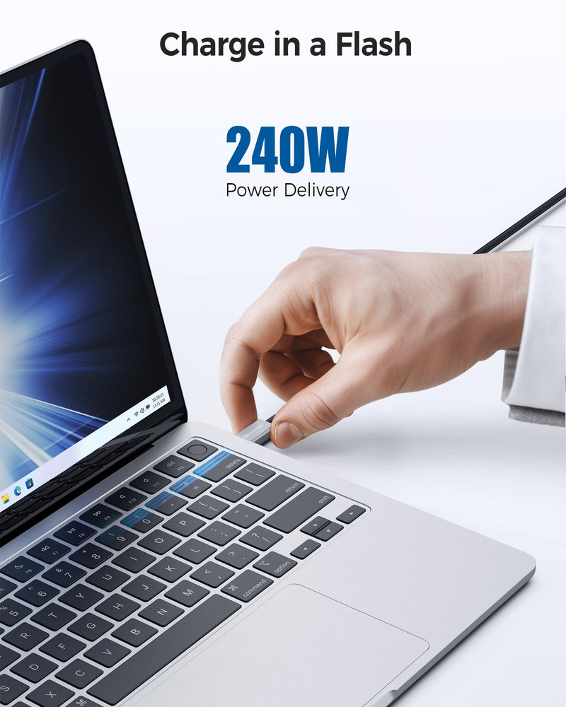 Cable Matters [Intel Certified] Braided 40Gbps Thunderbolt 4 Cable 3.3ft Black, with 240W Charging Power Delivery and 8K Video - Fully Compatible with Thunderbolt 3, USB 4 for Apple MacBook Pro, iMac 3.3 ft