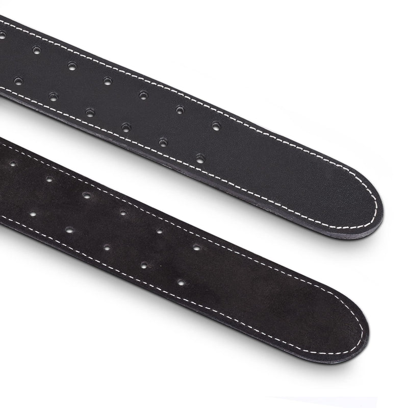 FUERI Premium Leather Work Belt | Adjustable Tools Work Belt for Suspender and Pouches with Padding Covered with Mesh for Carpenter, Electrician, Framer, Mechanic (Black) Black