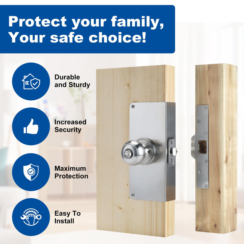 U 9551 Stainless Steel Lock and Door Reinforcement Plate fits 1-3/4"Thick Doors and Includes the U 9476 Security Latch Strike (1-1/4 "x 7-7/8"). Stainless Steel Finish