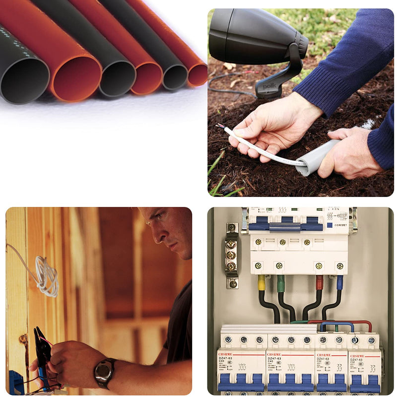 Pointool Wire Heat Shrink Tubing-280Pcs 3:1 Heat Shrink Tubing Kit Wire Shrink Wrap Electrical Waterproof Automotive Marine Heat Shrink Tubing Assortment with Adhesive for Wires, Black&Red Multisize 280pcs | Black Red Kit