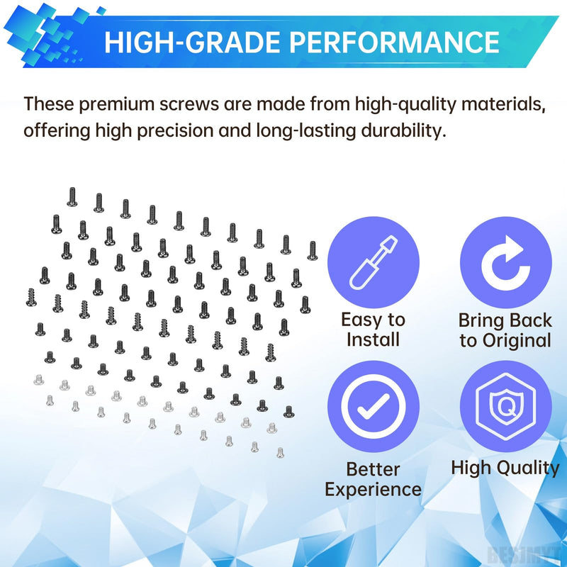 for Samsung Galaxy Mobile Phone Full Complete Black Screws Replacement Kit for All Models A15 S24 Note Plus Ultra Internal Screw Fix Inner Parts with Screwdrivers Repair Tools