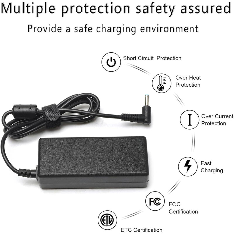 65W 45W AC Adapter Replacement HP Laptop Charger Compatible for HP Pavilion 11 13 15;HP elitebook Folio 1040 g1;hp touchsmart 11 13 15;HP Stream 13 11 14