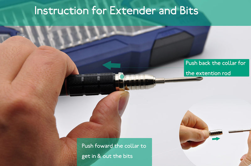 Precision Screwdriver Set,Premium Ergonomic Screwdriver with 55 High Strength Magnetic Screw Driver Bits for Computer Watches Jewelers and other Small Electronics Repair. 55 in 1