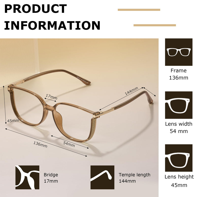 Medium Cat-eye Blue Light Glasses for women TR90 Computer Reading/Game/Mobile Phone Glasses Blue Light Blocking Glasses Fashion Woman Glasses(Champagne)