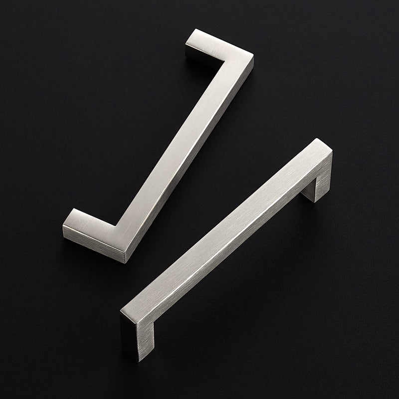 Ravinte 10 Pack Cabinet Handles Square Cabinets Cupboard Handles Brushed Nickel Drawer Pulls Stainless Steel Kitchen Cabinet Pulls Cabinet Hardware Drawer Handles 5 inch Hole Center