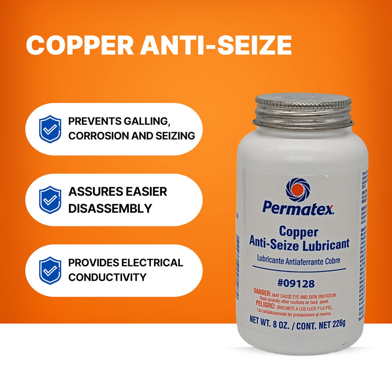 Permatex 09128 Copper Anti-Seize Lubricant, 8 oz. Pack of 1 8 oz. MACHINE