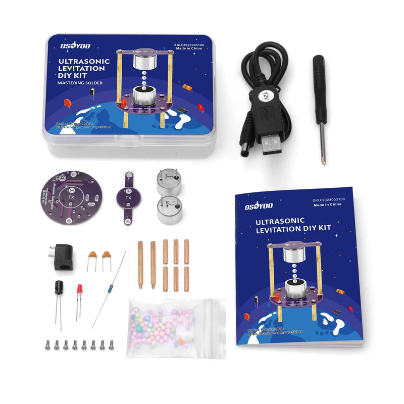 OSOYOO Soldering Exercise Kit for Teenagers & Beginners - DIY Ultrasonic Levitation Electronics Kit with Easy USB Power Supply, STEM Projects, Maker, Learners, Technology Experiments, Workshop