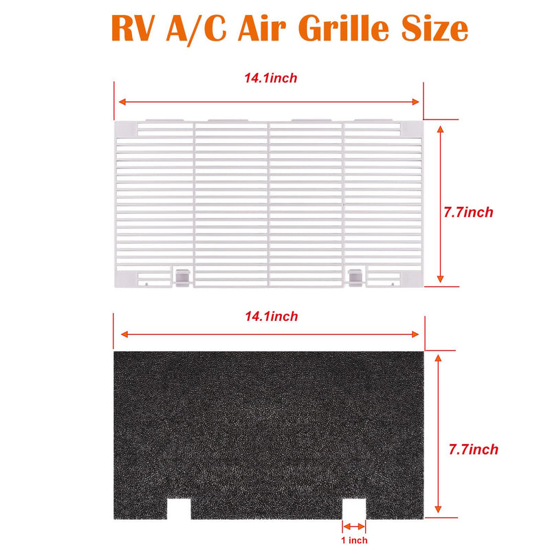 weideer RV A/C Ducted Air Grille for Dometic, Duo-Therm RV Air Conditioner Grille, RV Air Conditioner Cover with RV AC Filter Replacement for Dometic 3104928.019 Polar White