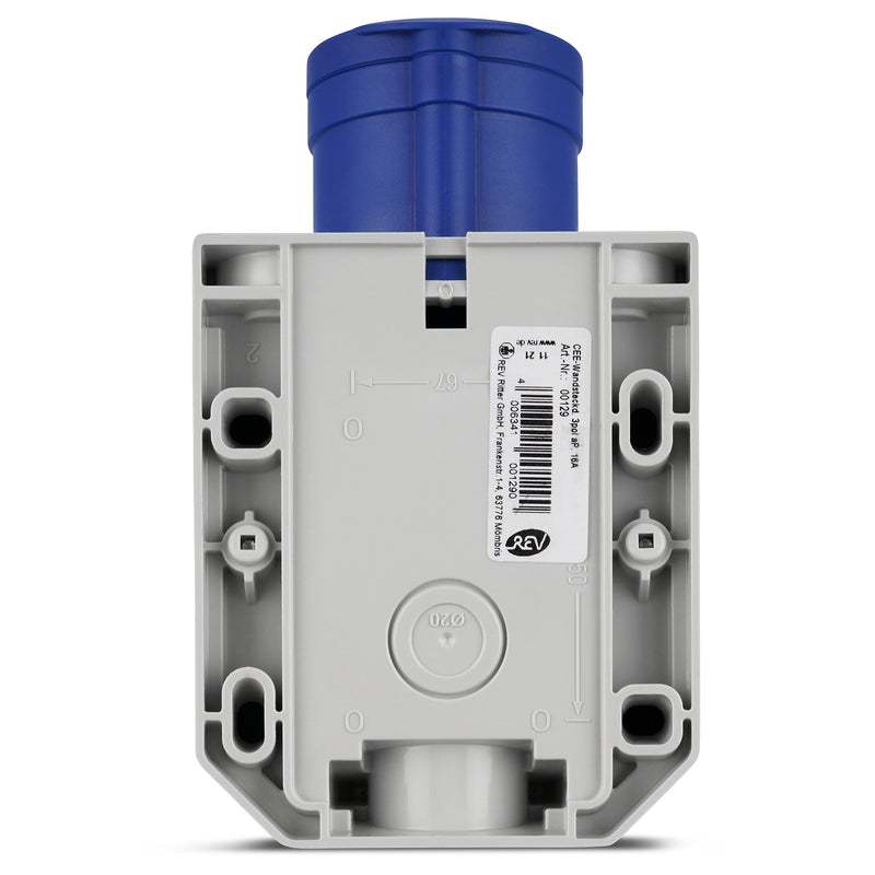 CEE surface-mounted socket - Provides you with optimal power outside - Caravan socket allows the use of all electrical devices, is suitable for continuous current - Camping socket IP44, blue wall socket
