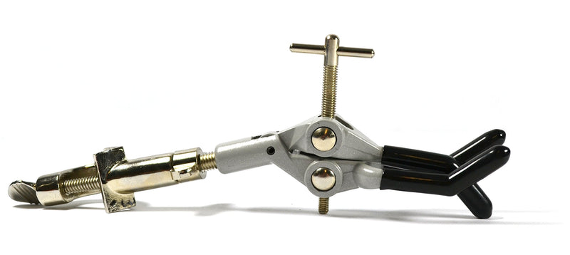 EISCO CH0688 Labs Clamp Retort, 3 PVC Coated Prongs (Opens to 90mm in Dia.) with Boss Head (Pack of 2) 2 Pack