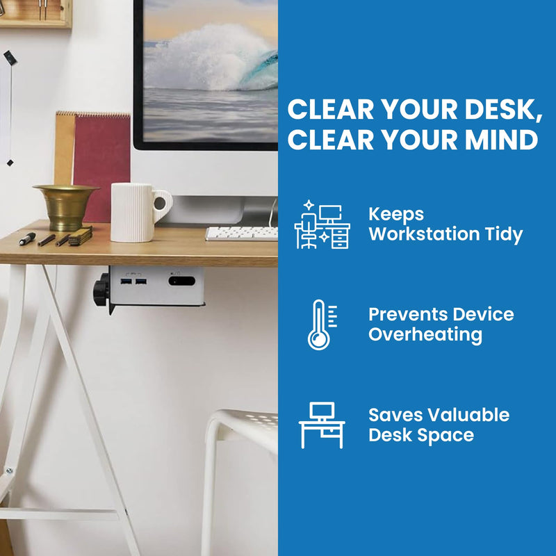 Mount-It! Adjustable Thin Client Mini PC Mount – Under Desk, Wall, Pole, or VESA Monitor Stand – Fits Mac mini, Small CPUs, Thin Clients, Docking Stations – Holds 11 lbs