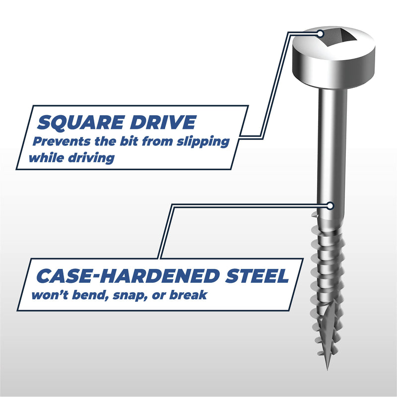 Kreg Zinc Pocket-Hole Screws - SPS-F075-500 - 3/4-Inch - Fine Thread - Pan Head - Indoor - 500 Count