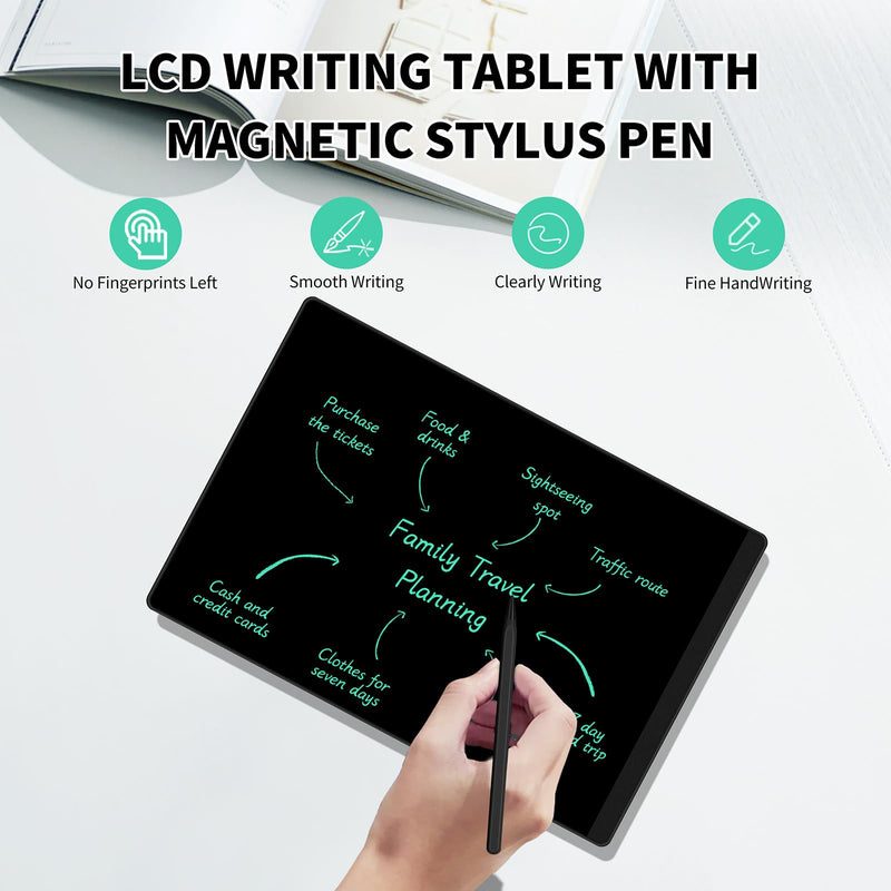 LCD Writing Tablet for Adult: Doulbe-Sided 9.5&8in Full Screen Drawing Tablet Reusable Erasable Digital Notepad for Kids and Adults Gift for Birthday Doulbe-Sided 9.5/8 inch