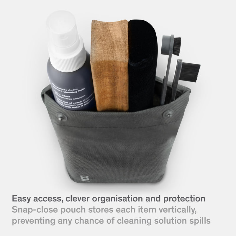 Vinyl Record Cleaning Kit - 5-in-1 Vinyl Record Cleaner Kit Includes Velvet Record Brush, Stylus Brush, Record Cleaning Solution, Cleaning Brush & Storage Bag - Vinyl Cleaning Kit 5pc Essential Kit