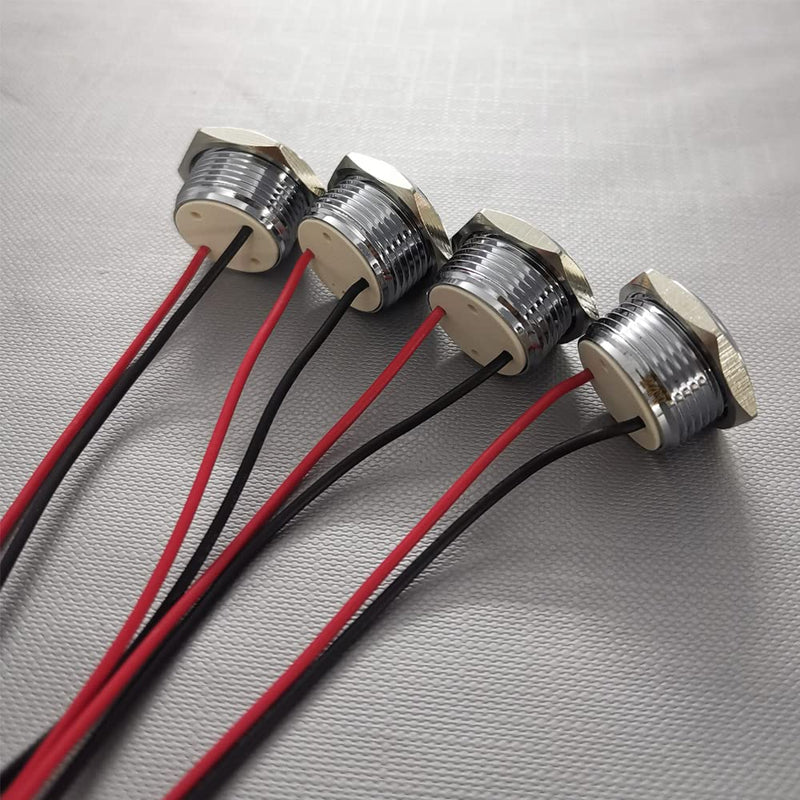 Formed 4 pieces 110V-230V 20mA energy saving indicator, metal indicator lamp, waterproof signal lamp, hole size 16 mm, red LED (head with spherical surface) Red (230 V)