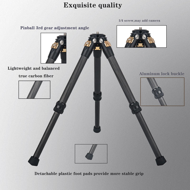 Universal Adjustable Carbon Fiber Mini Tripod for Gopro Go pro 12 11 9 8 5 4 3 2 insta360 Insta 360 X4 X3 X2 X ONE RS Accessories (Gold) Gold