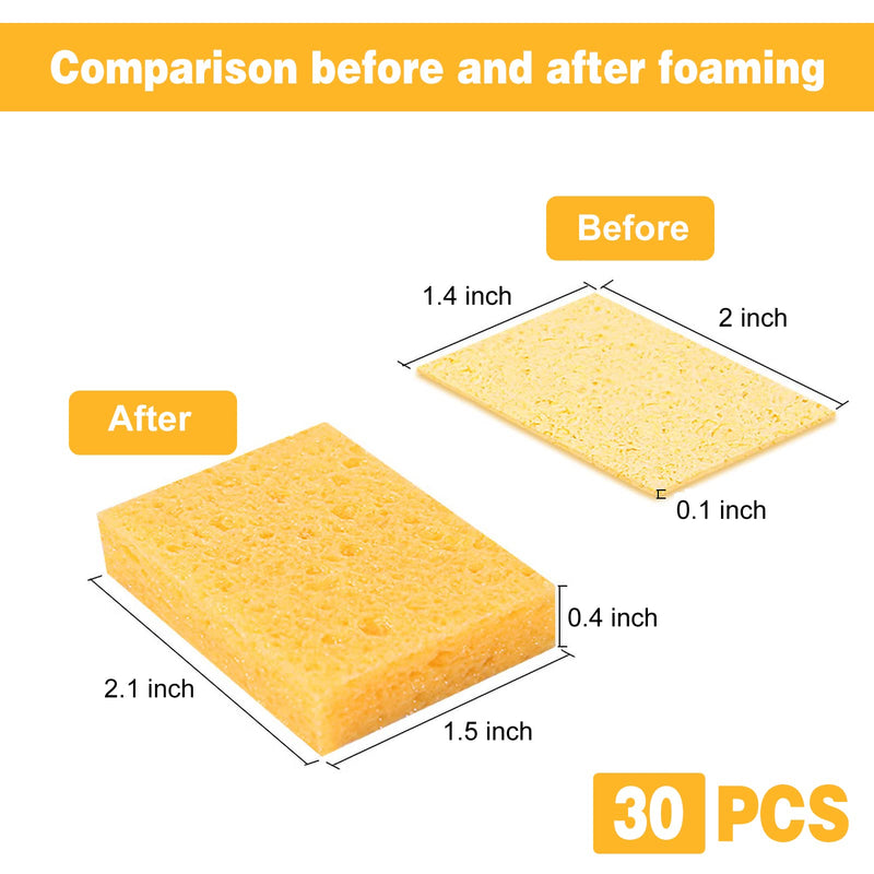 Cleaning Sponge Replacement Sponge Industrial Sponges Soldering Iron Soldering Sponge for Soldering Stations Cleaning Wire Scrubber Soldering Sponge Soldering Iron Cleaning Sponge for Workbenches and Workshops 30PCS