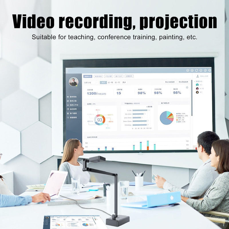 USB Document Camera, 4K 16MP Document Webcam Adjustable Angle USB Doc Camera for Teachers, Classroom, Live Demo, Web Conferencing, Distance Learning, Remote Teaching