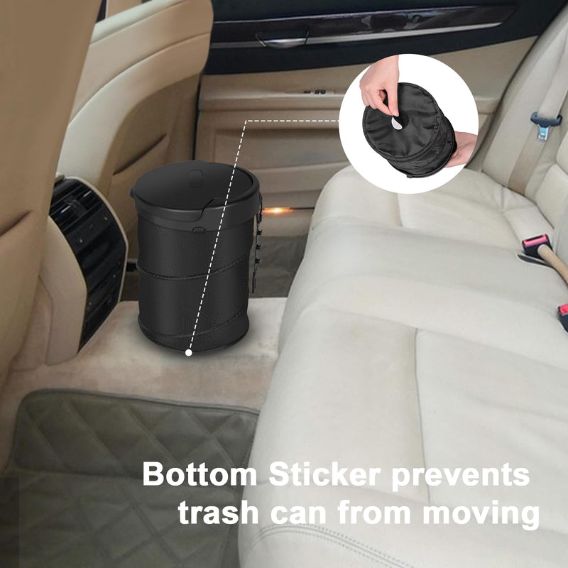 Car Trash Can, Pop up Collapsible Car Trash Bin with Lid, Small Car Garbage Can for Back Seat Front Seat, Portable Car Trash Bag with Hanging Hook, Vehicle Truck SUV Trash Can 1