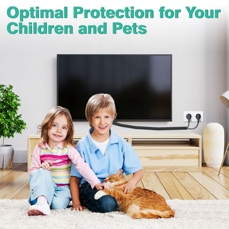 Dog and Cat Cord Protector 10ft - 1inch, Flexible Cable Sleeve for Easy Cord Management, Protects Cables from Pets Chewing, Ideal for USB, Power, Audio and Video Cords - Black 1"-10ft