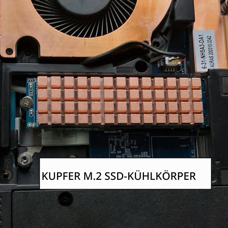M.2 Heatsink Copper 67x18x6mm 2280 SSD M2 Heatsink Heat Sink with Silicone Based Thermal Pad for Cooling M.2 SSD NVME Laptops Copper:0.24 inch