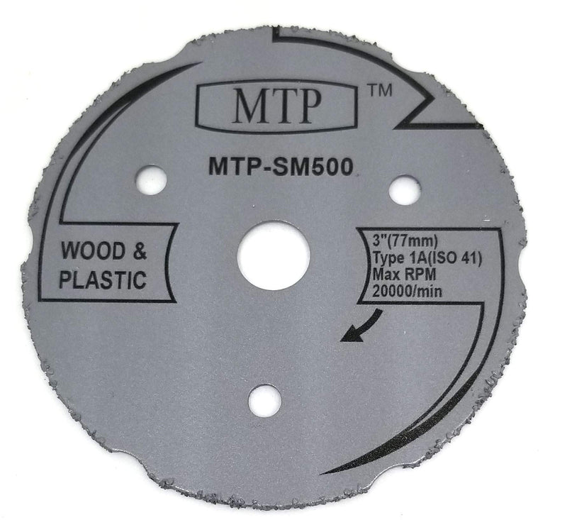 MTP Brand Pack of 10 Assort 3" Wood Plastic Metal Masonry Cutting Wheel Compatible to use for SM510C sm520 sm500 sm540 Saw Max 2522 3" Cut-Off - 7/16" Arbor 3" x 7/16